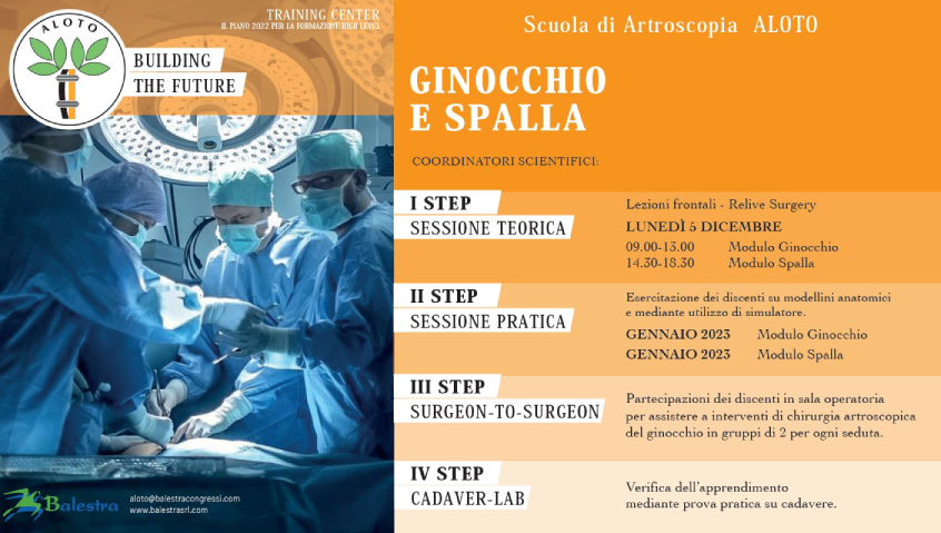 Scuola di Artroscopia ALOTO – Ginocchio e Spalla 5 Dicembre 2022
